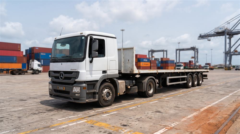 Camion-plateau SOTRAD pour marchandises palettisées et conteneurs
